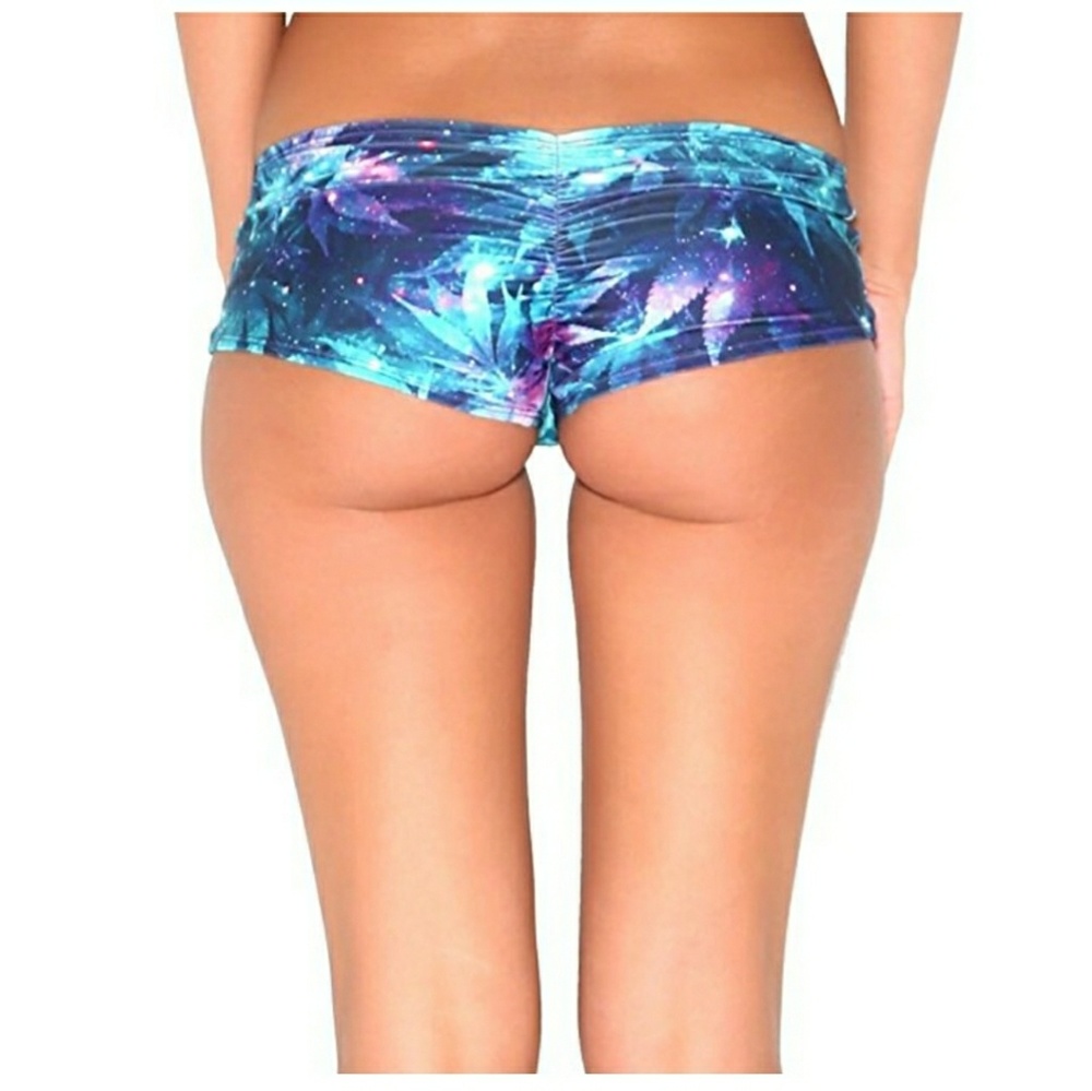 Iheartraves S/M Ganja Galaxy booty shorts